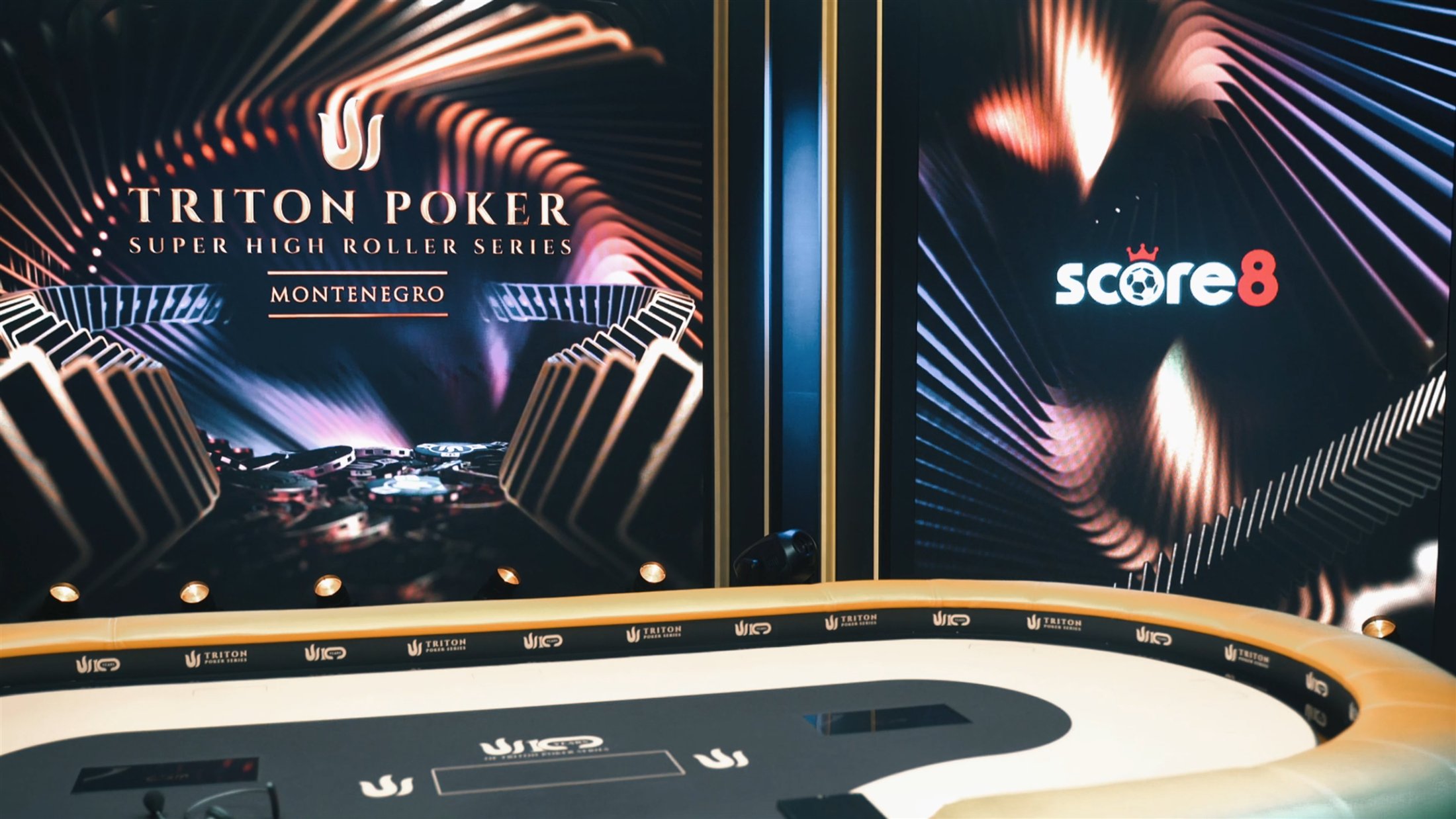 Score8 branding at a premium live event